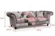 image 9 of Multicoloured Velvet Patchwork 3 Seater Scroll Arm Chesterfield Sofa PORTOFINO