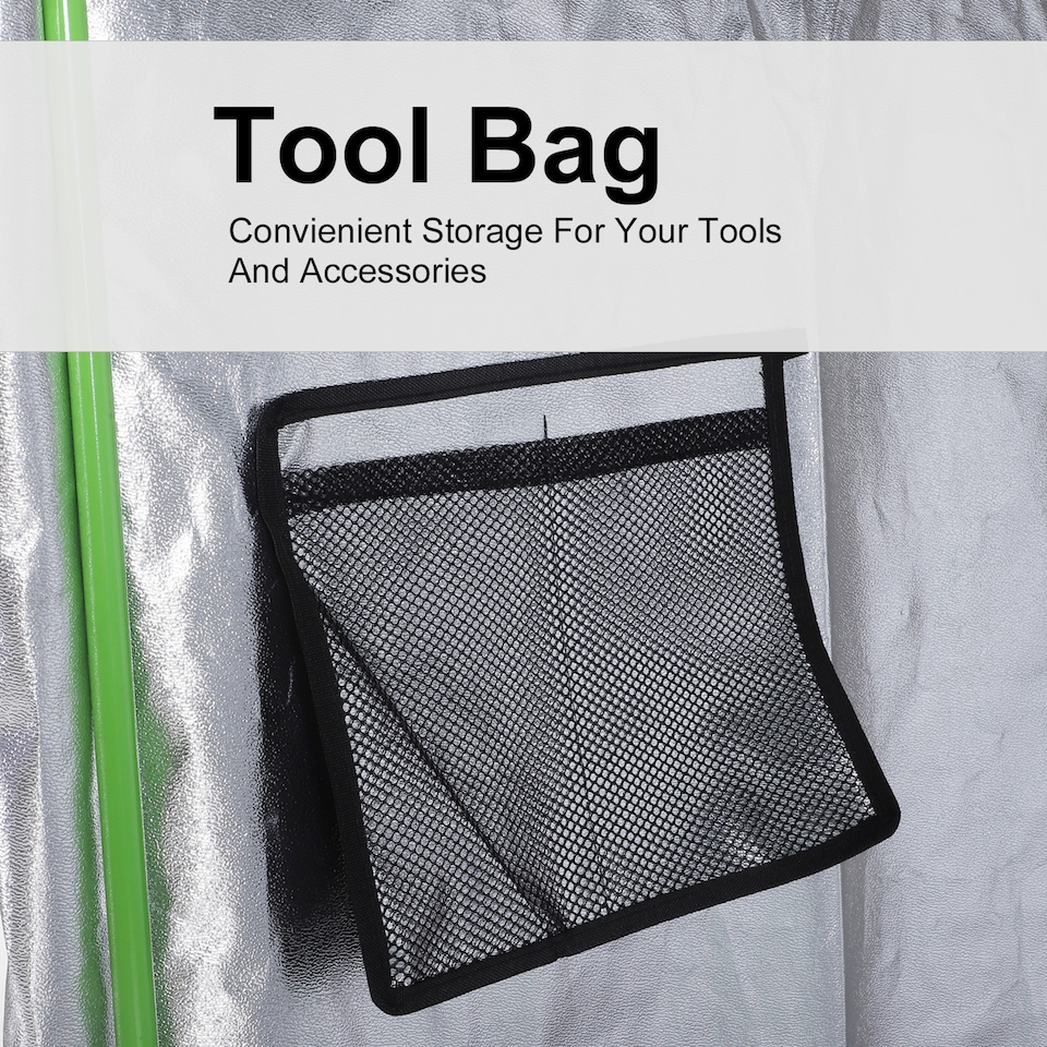 image 1 of Outsunny Mylar Hydroponic Grow Tent w Floor Tray for Indoor Plant 80x80x160cm