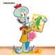 image 4 of Squidward SpongeBob Squarepants Lifesize Cardboard Cutout 135cm