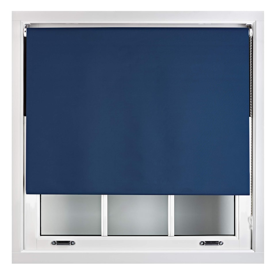 image 1 of Blackout Roller Blind 115cm Wide x 165cm Long | Metal Fittings | Blue | Navy