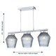 image 7 of First Choice Lighting Set of 2 Fraser Smoked Textured Glass 3 Light Pendant Bars Chrome | Clear
