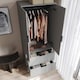 image 6 of FUJI 2 Door 2 Drawer Minimalist Bedroom Wardrobe Storage & Hanging Rail 180cm | Multi | Grey | 1