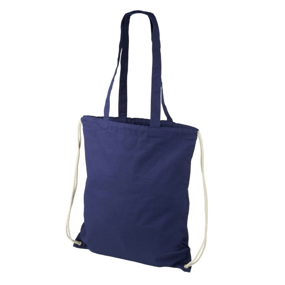 image 1 of Bullet Eliza Cotton Drawstring Bag - Navy - 38 x 42 cm