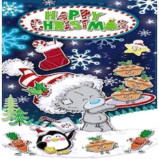 Bear With Mince Pies Money Wallet Christmas Card