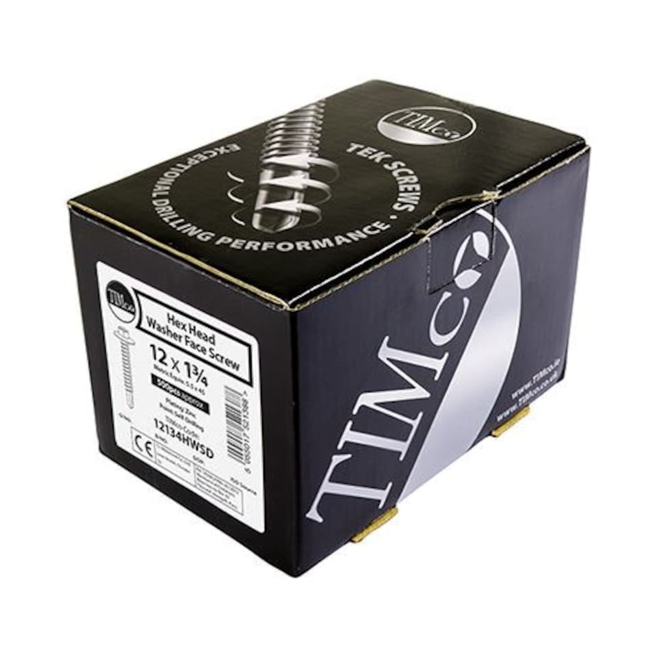 image 1 of Timco - Metal Construction Light Section Screws - Hex - Self-Drilling - Zinc (Size 8 x 1/2 - 1000 Pieces)
