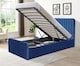 image 3 of Ottoman Storage Bed blue 4ft6 Big Double velvet bed gas lift up Storage Bed and 1 Mattress bedroom furniture