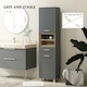 image 7 of HOMCOM Bathroom Storage Unit with Open Shelves and Drawer Grey