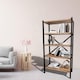 image 3 of 5-Shelf Wood Bookcase Unit With Metal Frame Home Decor Storage and Shelving | Multi | Pine | 1