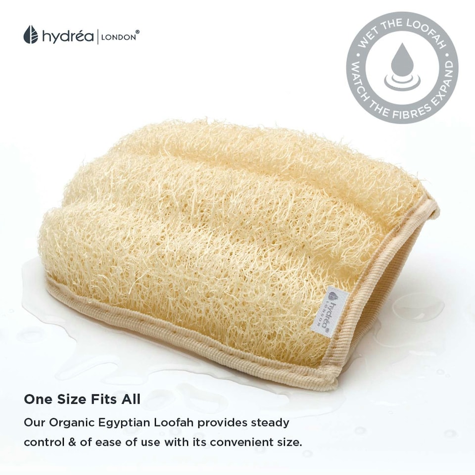 image 1 of Hydréa London Organic Egyptian Loofah Spa Mitt - Dual Sided - 2 Pack