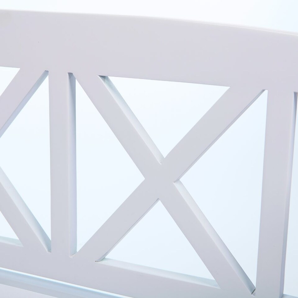 image 1 of Greenhurst Bewdley 2-Seater Wooden Garden Bench – Solid Acacia Hardwood, Weather-Resistant White Finish