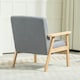 image 6 of HOMCOM Accent Chair with Wood Frame Wide Seat Cashmere Armchair Grey