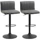 image 1 of HOMCOM Set of 2 Adjustable Height Bar Chairs with Footrest, Grey