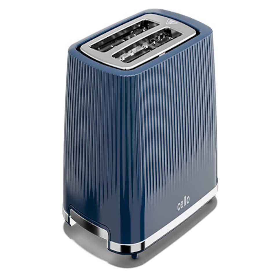 image 1 of Cello Textured Blue 2 slice Toaster Blue | 2 Slice