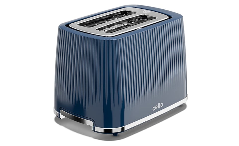 image 1 of Cello Textured Blue 2 slice Toaster | Blue | 2 Slice
