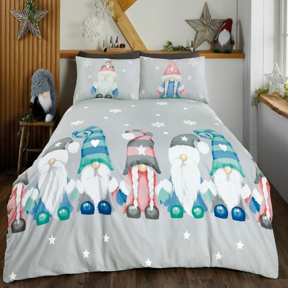 image 1 of Gonk Family Microfibre Polyester Duvet Cover Set with Pillowcase Multi | Double