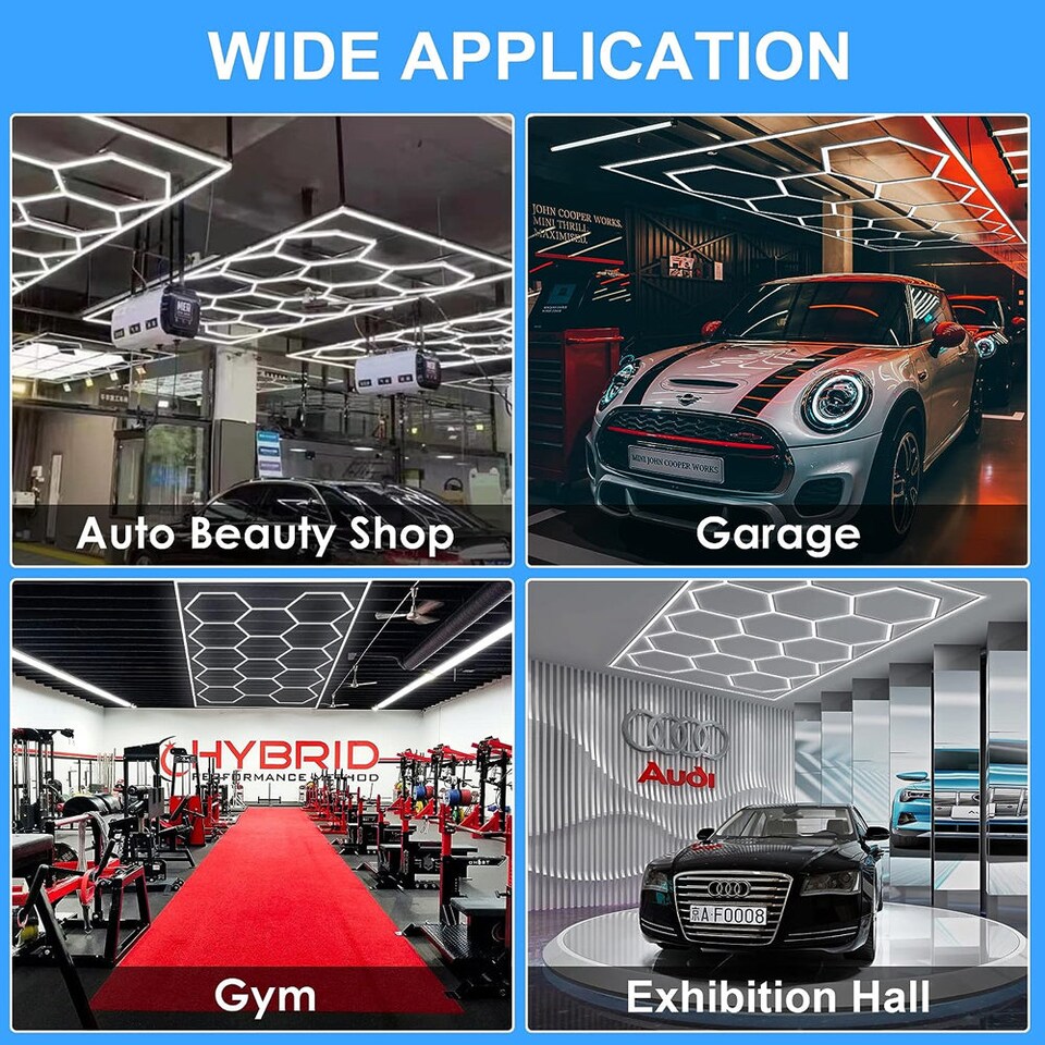 image 1 of 600W Car Showroom Light 440mm 23.6mm 38.1mm(57pcs) 1175mm 23.6mm 38.1mm(12pcs),PC T5 Tubes, 6500K, 100-120lm W