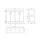 image 5 of Balterley Millwich Contemporary 4 Door Floor Standing Vanity Unit with Basin, Gloss Grey, 1200mm