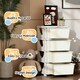 image 7 of HOMCOM Kids Storage Units with Drawers 3 Tier Chest Dresser Tower Cream | 37 x 37 x 76 cm