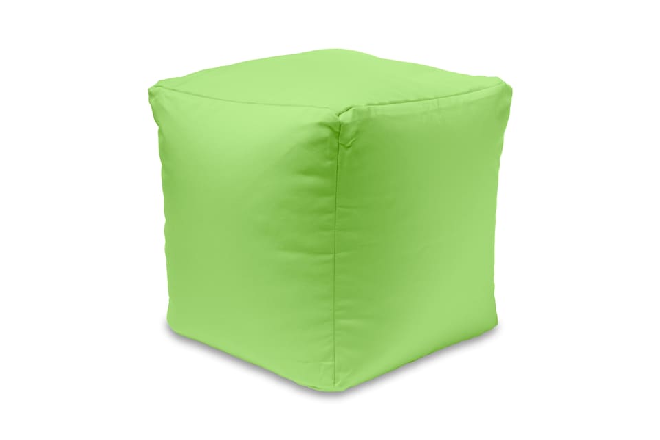 image 1 of Waterproof Cube Indoor Outdoor Bean Bag Foot Stool Pouffe | Green | Light Green