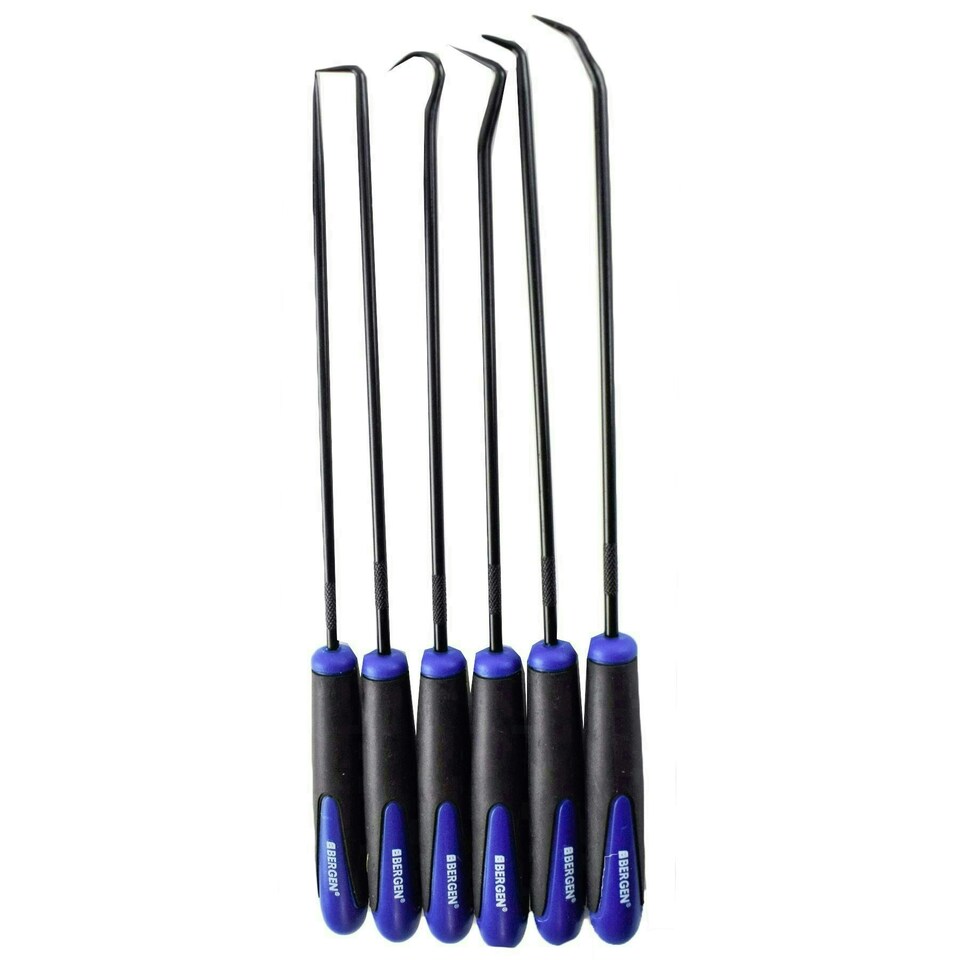 image 1 of Long Reach Hook And Pick Set For O Rings Hoses Clips Seals 6pc 245mm