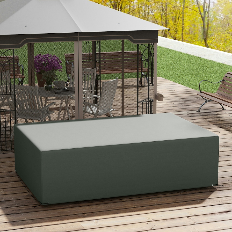 image 1 of Outsunny UV Rain Protective Cover or Garden Wicker Rattan Dark Grey Grey | Dark Grey