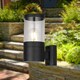 image 4 of Set of 2 Storm - Black IP44 Outdoor Wall Lights | Black | Clear | 2