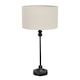 image 4 of ValueLights Maggie Black Candlestick Table Lamp White Shade | Black