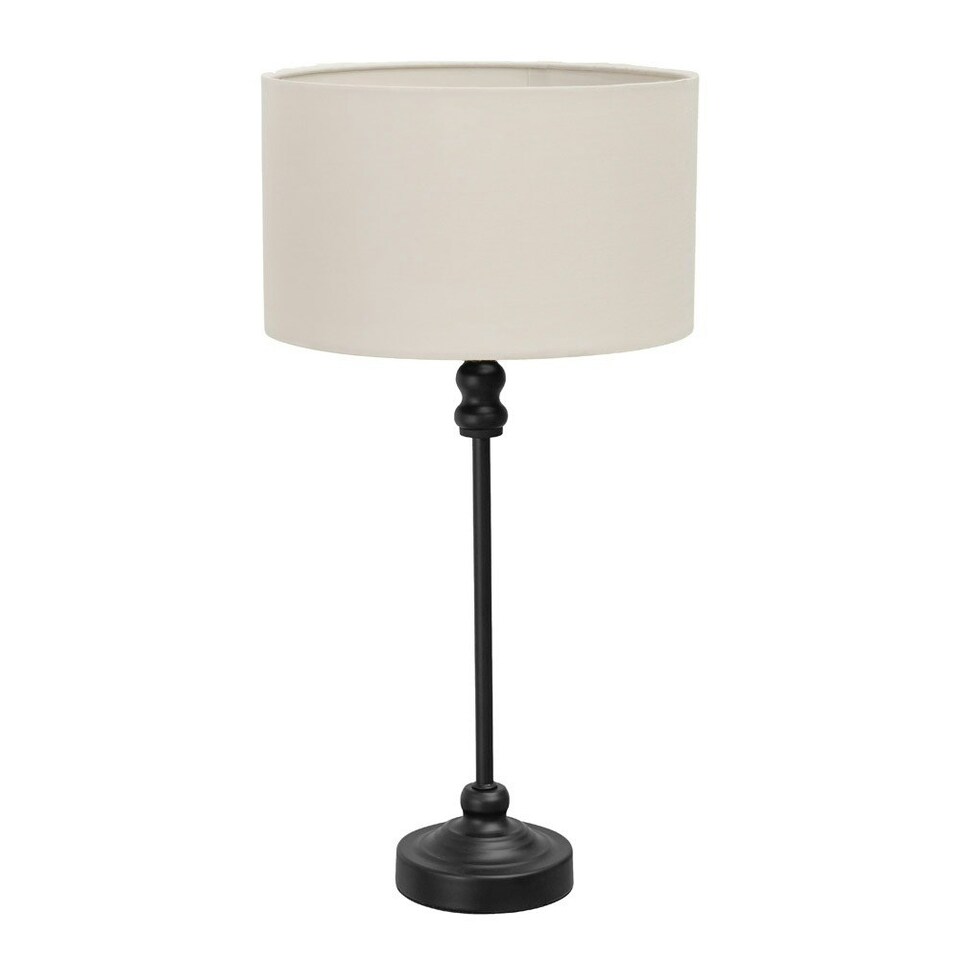 image 1 of ValueLights Maggie Black Candlestick Table Lamp White Shade | Black