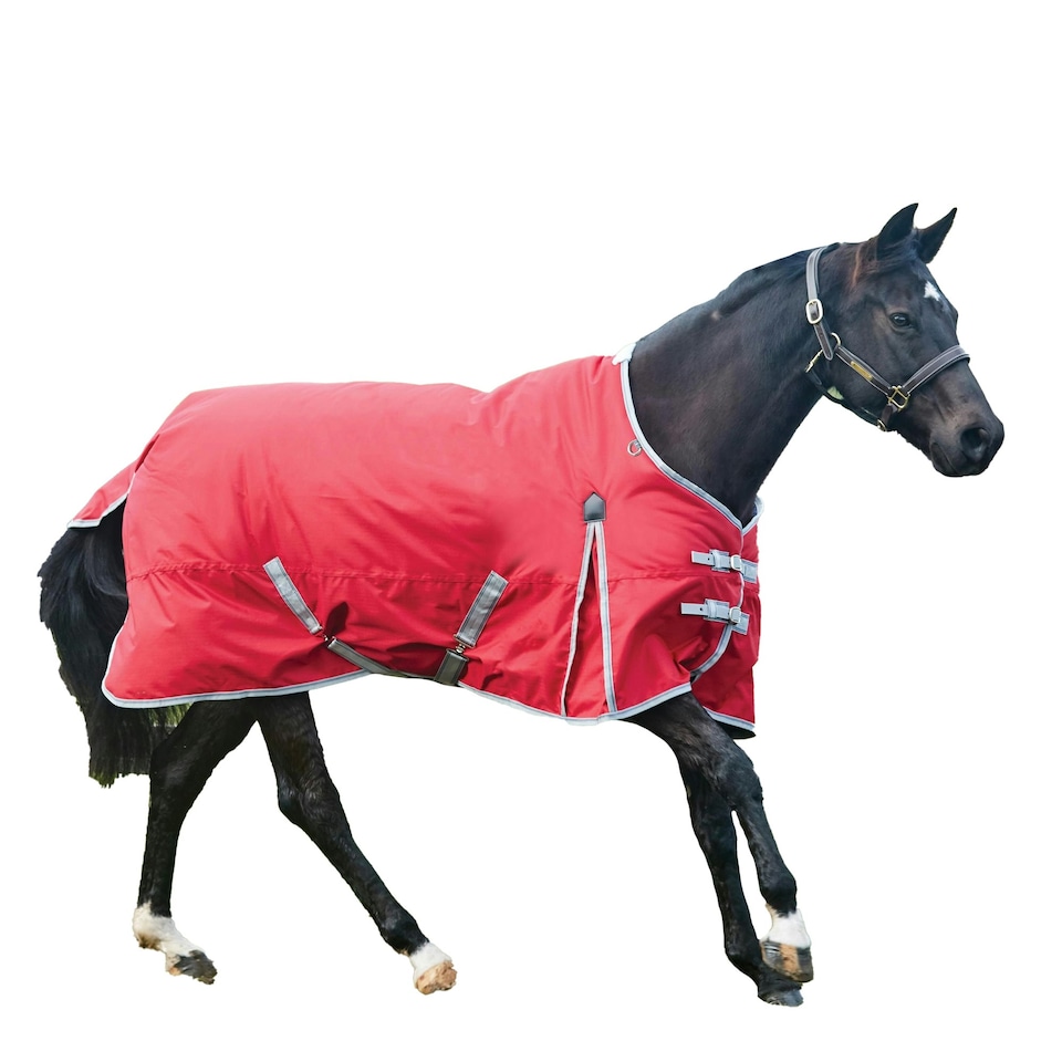 image 1 of Weatherbeeta Comfitec Lite Classic Standard Neck Turnout Rug - Red/Silver/Navy - 4 ft