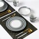image 2 of 24pc Brompton Grey Stripe Dinner Set
