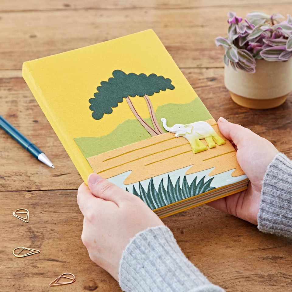 Large Colourful Elephant Dung Notebook