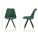 image 7 of Single Sofia Ergonomic Modern Dining Chair Upholstered in Velvet, Metal Legs with Gold End Tips | Green