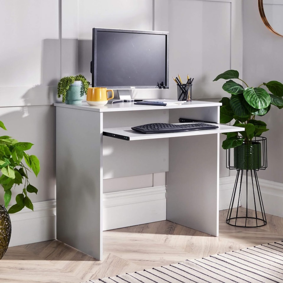 image 1 of Computer Desk PC Laptop Table Home Office Study Workstation | Grey