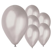 Metallic Silver Biodegradable Latex Balloons 33cm / 13 in - Pack of 50
