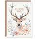 image 1 of Elegant Stag With Autumn Wild Flowers Watercolour Thank You Card