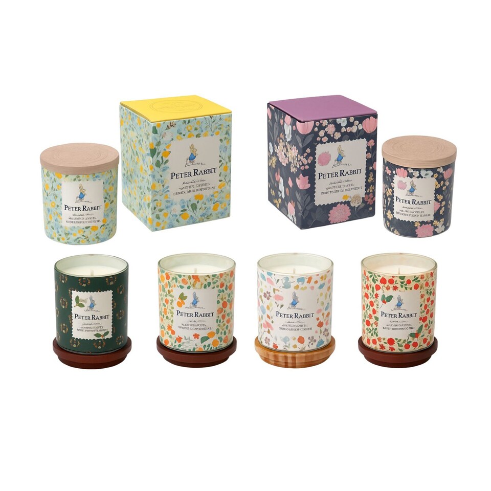 image 1 of Peter Rabbit Scented Glass Candle - Pink Peony Blossom