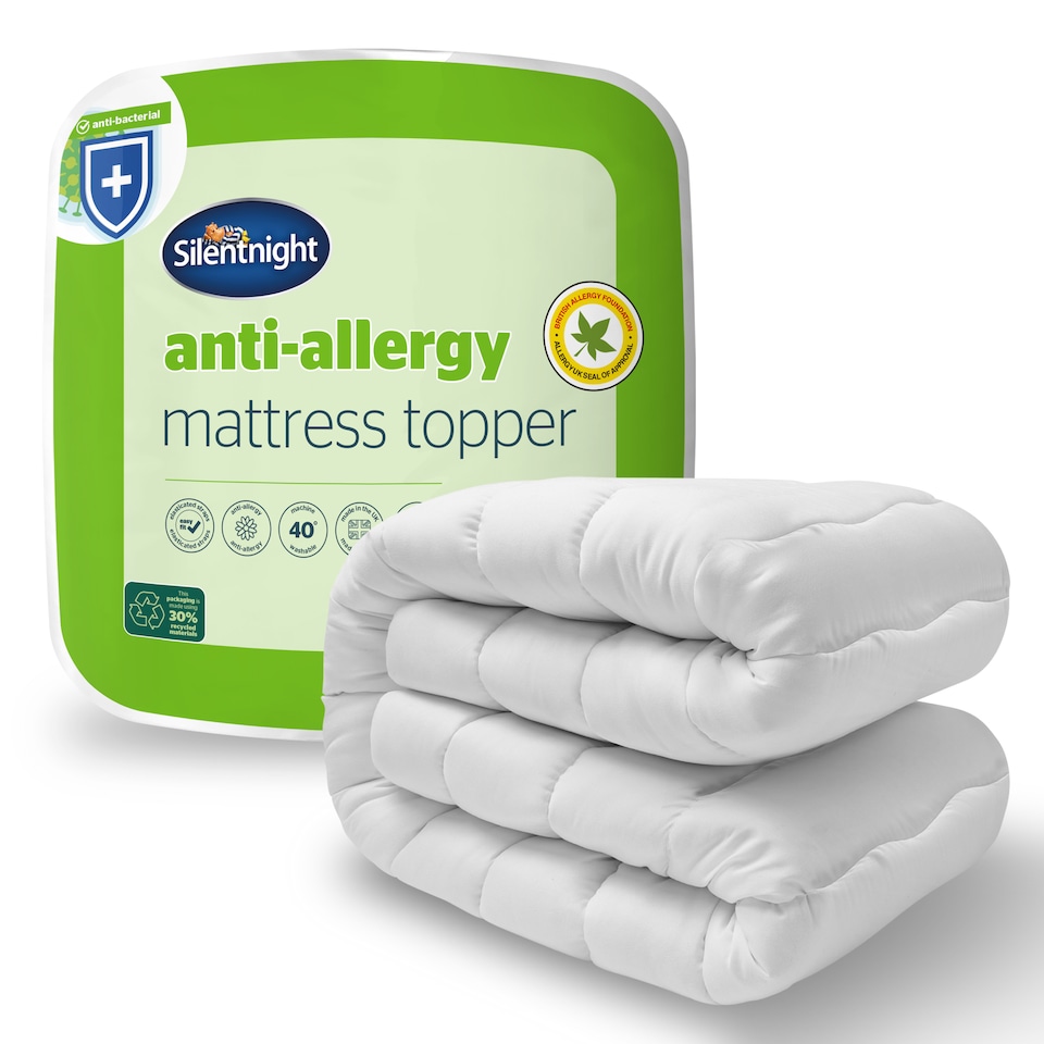 image 1 of Silentnight Premium Anti-allergy Mattress Topper | White | 1