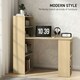image 3 of HOMCOM 120cm Computer Desk Bookshelf Writing Table 6 Shelves Natural | Brown | 120L x 55D x 120H cm