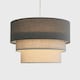 image 3 of ValueLights Aztec 3 Tier Charcoal Fabric Ceiling Light Shade