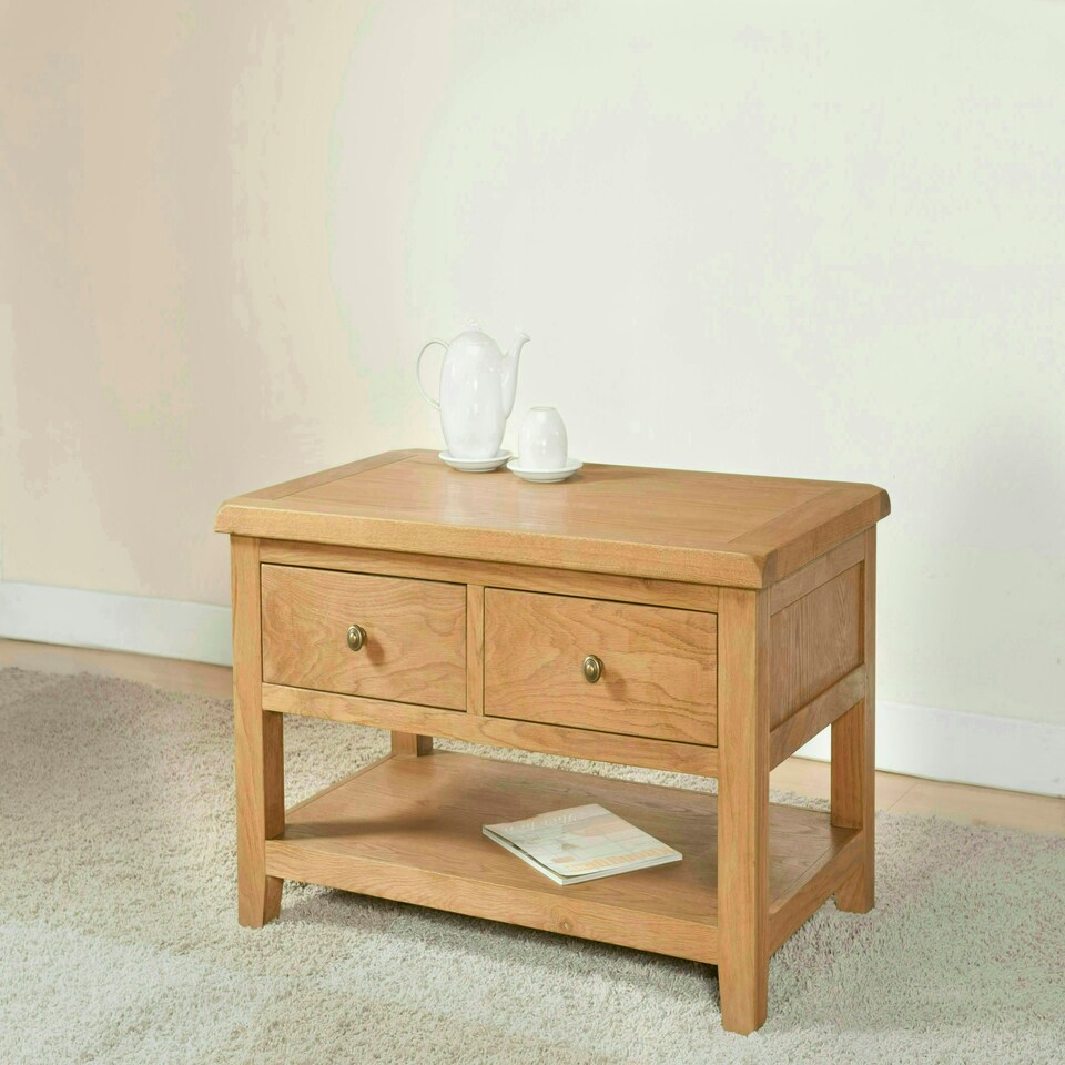 image 1 of Shrewsbury Coffee Table with 2 Drawers - L60 x W100 x H50 cm - Oak Brown