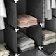 image 8 of HOMCOM Portable Fabric Wardrobe with 5 Shelves and 3 Fabric Drawers, Grey