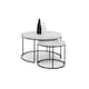 image 5 of White Marble Round Nesting Coffee Tables | White | White