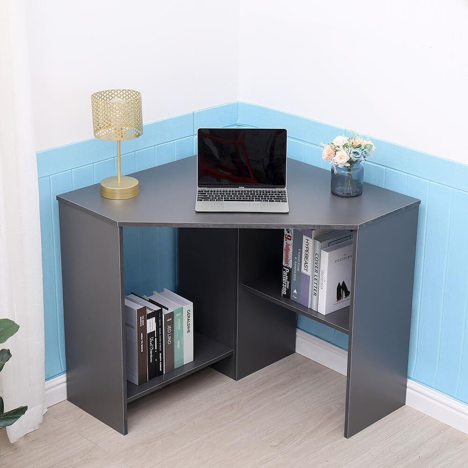 image 1 of Computer Desk PC Laptop Table Corner Home Office Study Gaming | Grey