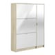 image 1 of Shoes Shoe Cabinet 3 Flip Down Doors and 2 layers 1 Door Oak structure