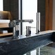 image 2 of Chrome 3-Hole Bath Tap Pull Out Shower Handle Space Saving Bathroom Mixer Faucet