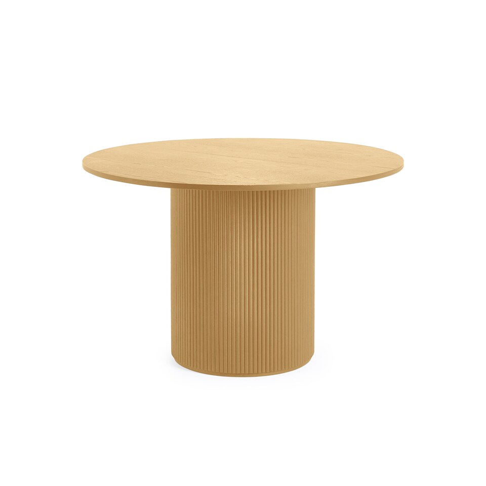 image 1 of Louis Light Oak Fluted 120cm Round Dining Table