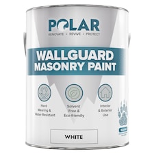 Polar Wallguard Masonry Paint Waterproof Protection Exterior Matt | White | White | 5 litre
