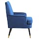 image 8 of Loretta Accent Chair Midnight Blue Velvet Padded Armchair Blue