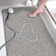 image 1 of Embossed Spaghetti Anti Slip Shower Mat - Heart - 100cm x 40cm | Grey | Grey | Rectangular 100x40cm