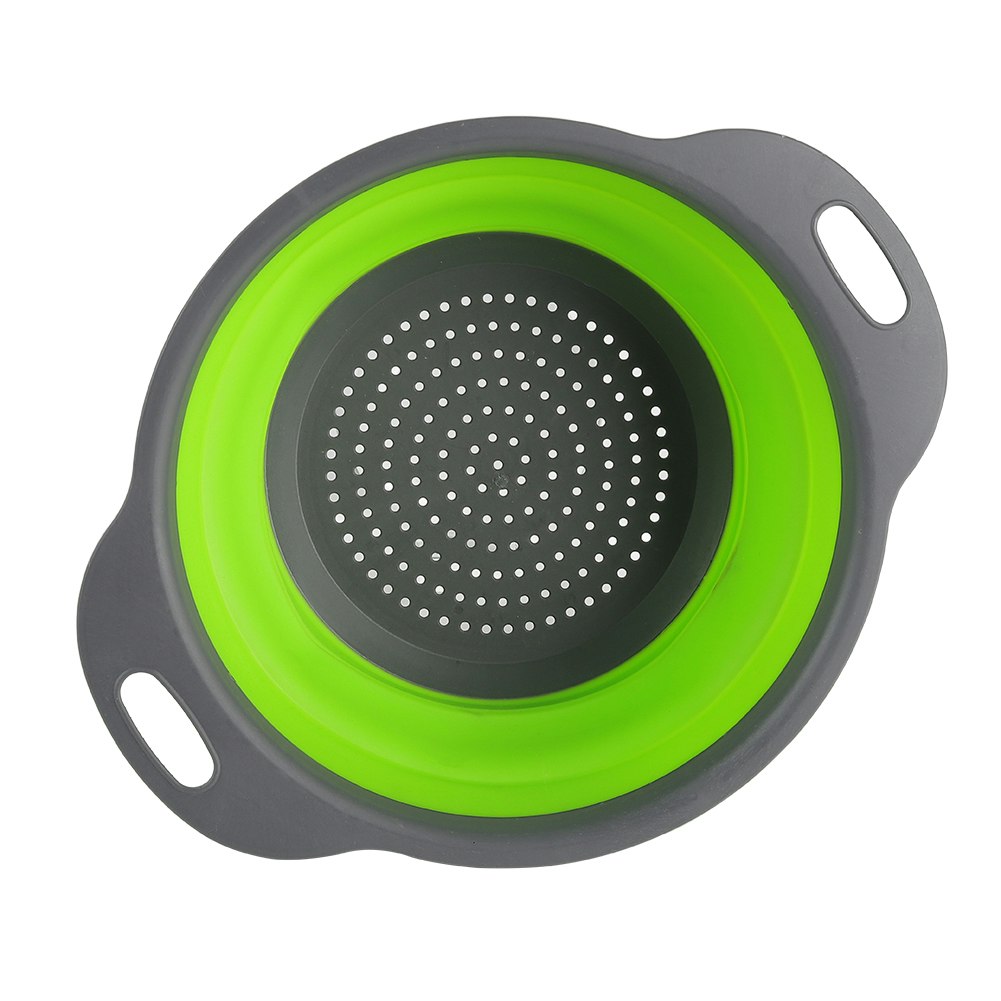 Living and Home Collapsible Kitchen Silicone Colander Strainer Bowl